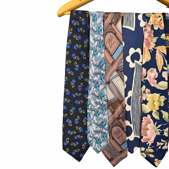 Vintage Silk Ties Bold Print Neckties, Retro Menswear Gift, Wedding Guest - Picture 2 of 5